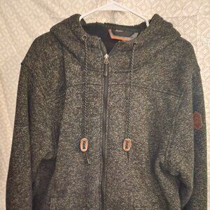 Free Country Fleece Lined Men's Jacket SZ LG Dark Grey